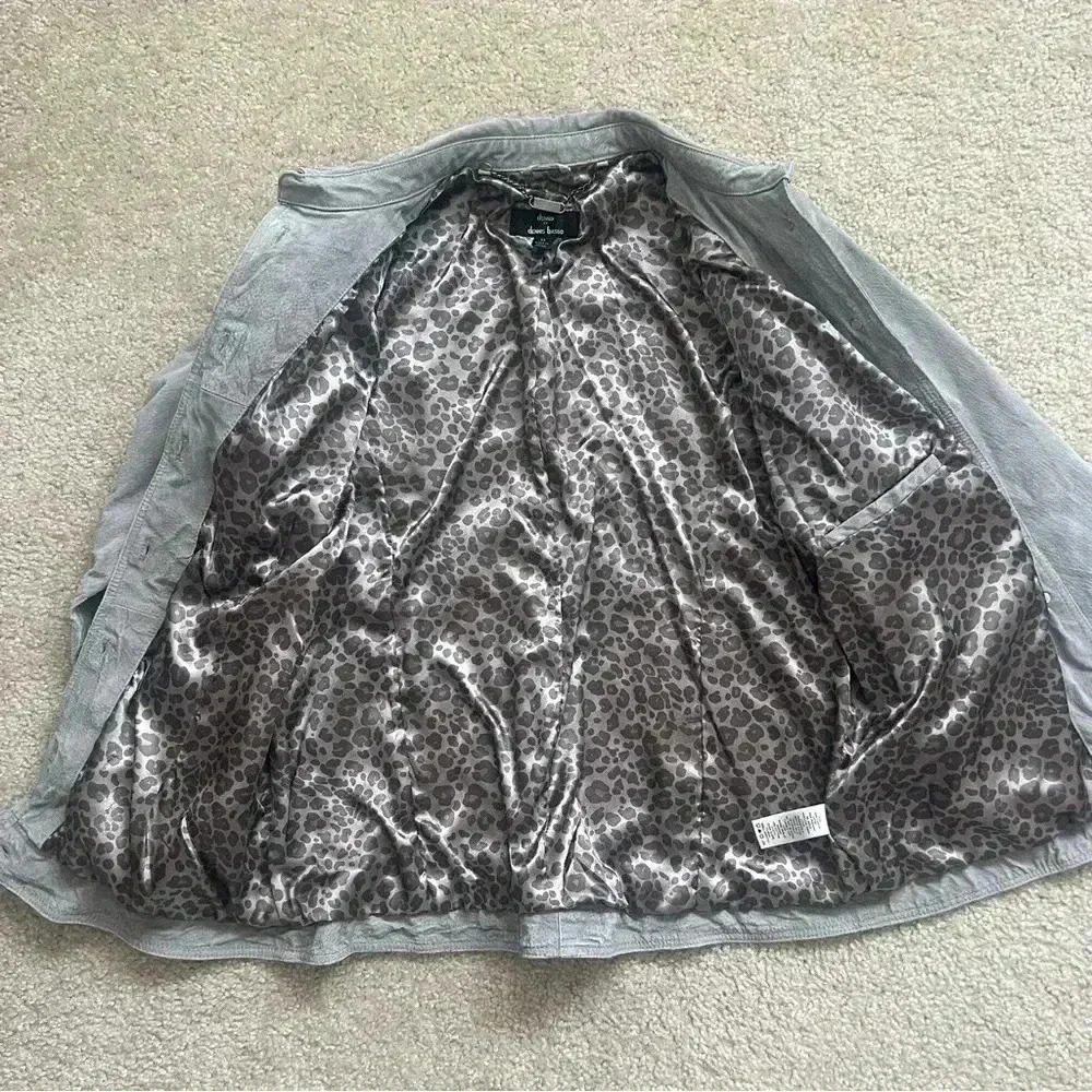 Dennis Basso Suede Leather Button Front Jacket Gray Women’s Size Medium Washable - Picture 9 of 16